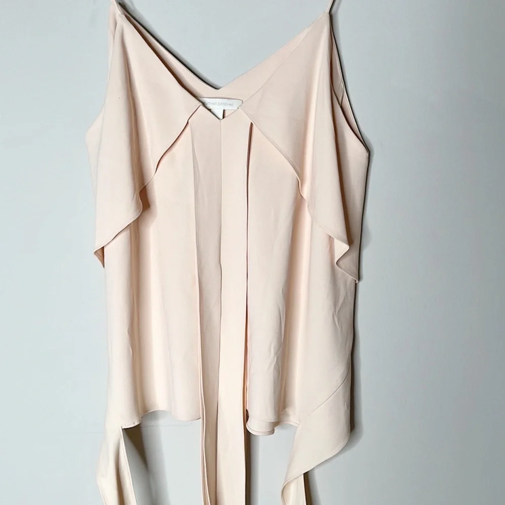 Jonathon Simkhai Silk Crepe Hanging Tank Top Blouse Apricot women size Medium - Picture 3 of 7